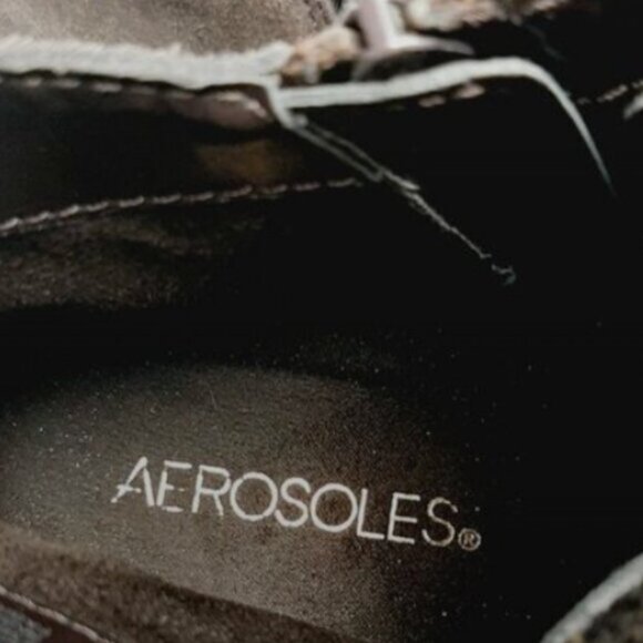 AEROSOLES / Umpire Boho Platform Ankle Boot Fair Isle Brown Suede Bootie Sz 9 - Picture 12 of 13